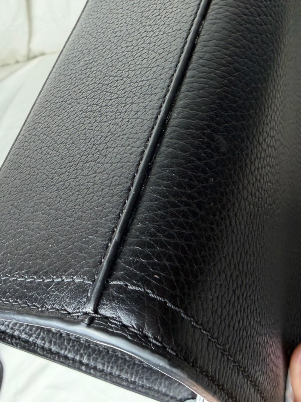 Tory Burch Blake Shopping Tote Black Pebbled Leather Work Laptop Bag - Picture 12 of 16